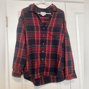 American Eagle Outfitters Red and Green Plaid Shirt